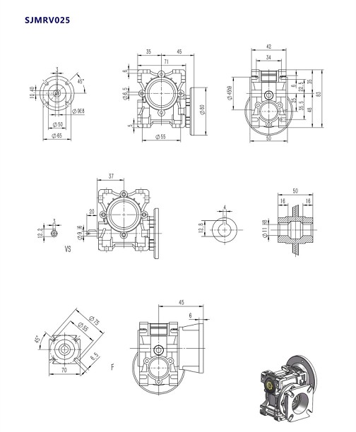 NMRV025型號蝸輪蝸桿減速機產(chǎn)品安裝尺寸.jpg